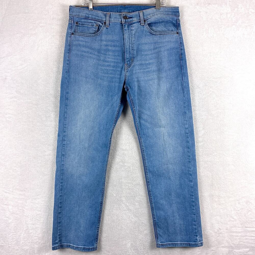 Levis 506 Jeans Men 36x30 Faded Whiskered Straight Leg Classic Preppy